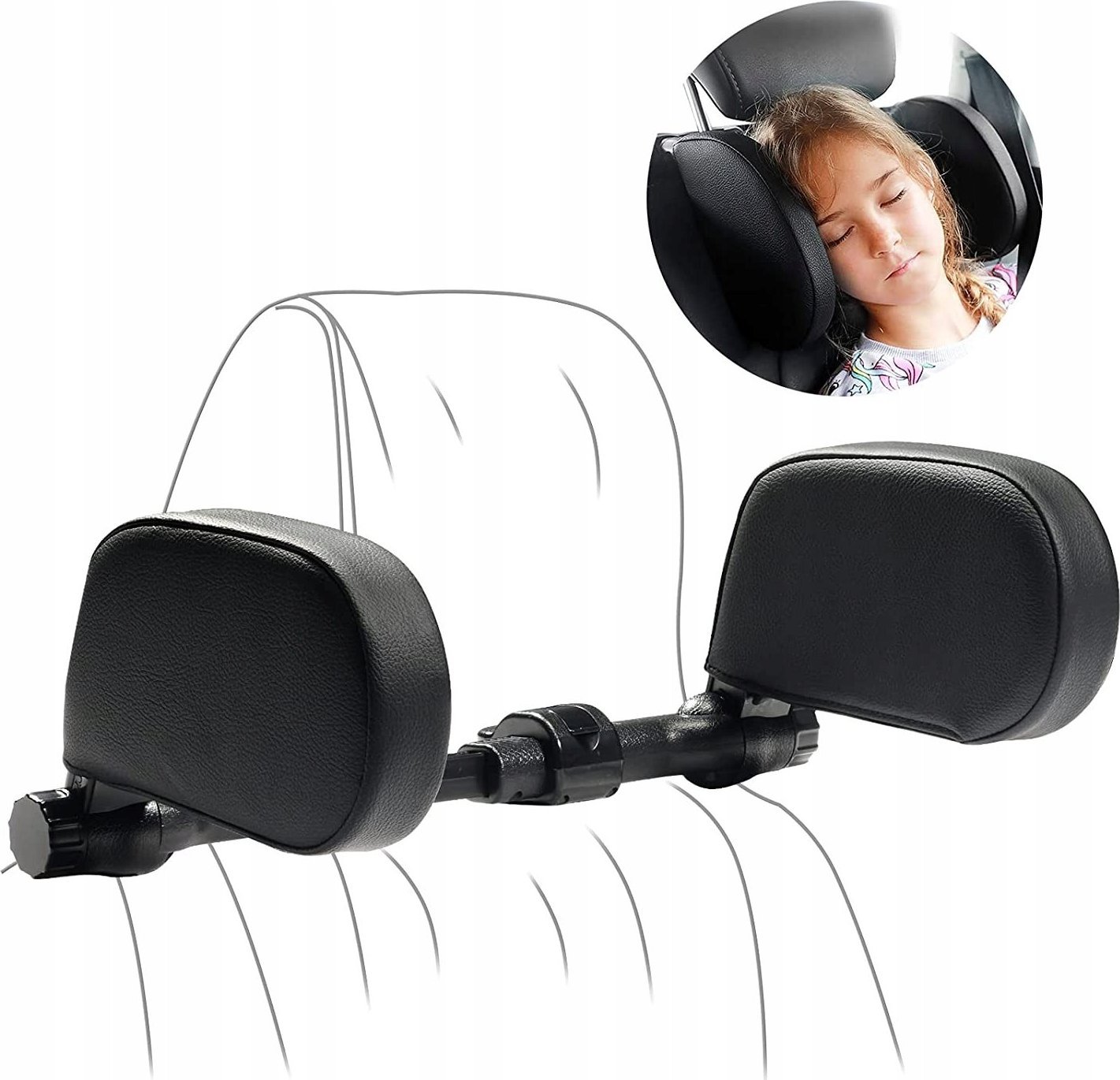 Korbi KOMFORTOWE OPARCIE NA GŁOWE DO SAMOCHODU ZAGŁÓWEK