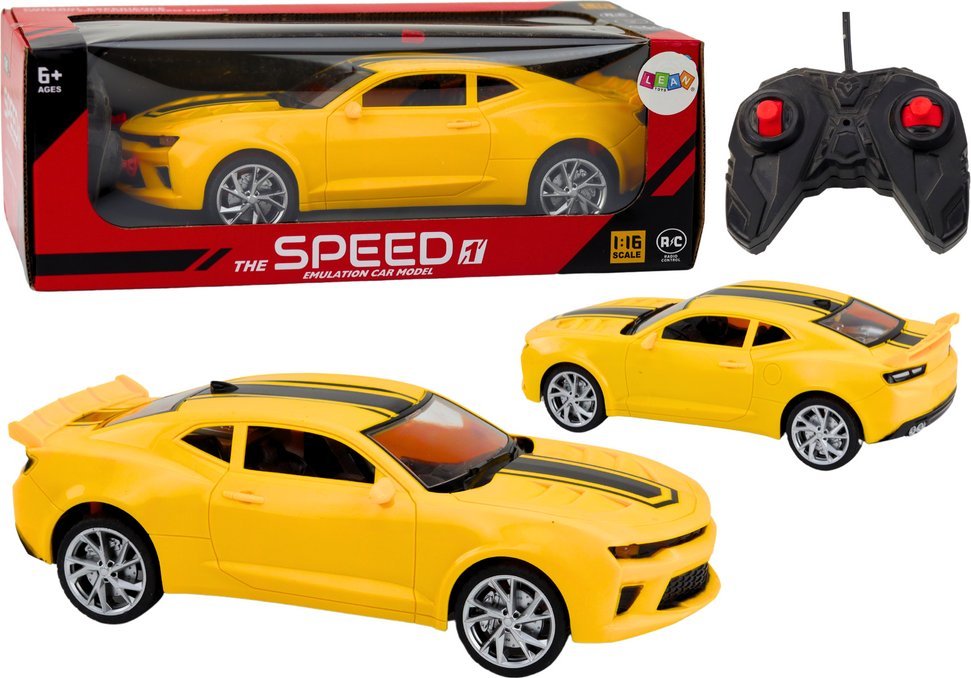 LeanToys Autko Samochód Sportowy Zdalnie Sterowany RC 1:16 Żółty