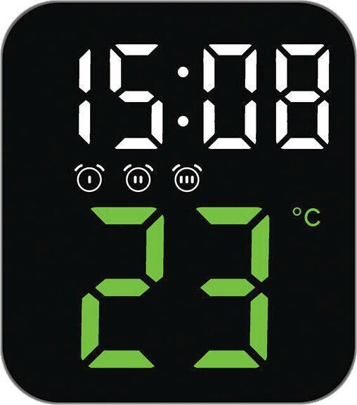 JVD Zegar budzik LED JVD SB8015.2 z termometrem, trzy alarmy czujnik dźwięku .