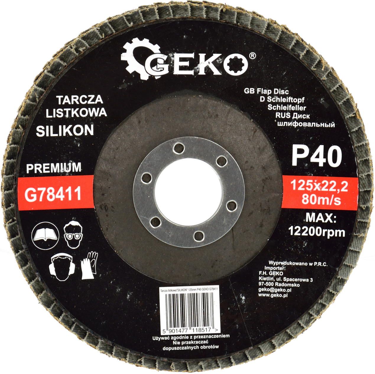 Geko tarcza listkowa"SILIKON" 125mm P40 (G78411)
