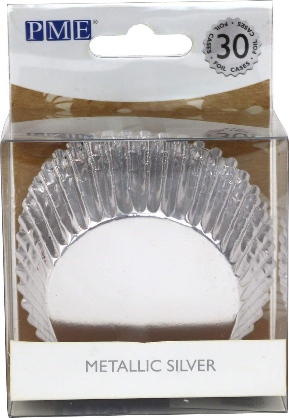 PME Metaliczne papilotki do babeczek 30 sztuk srebrny