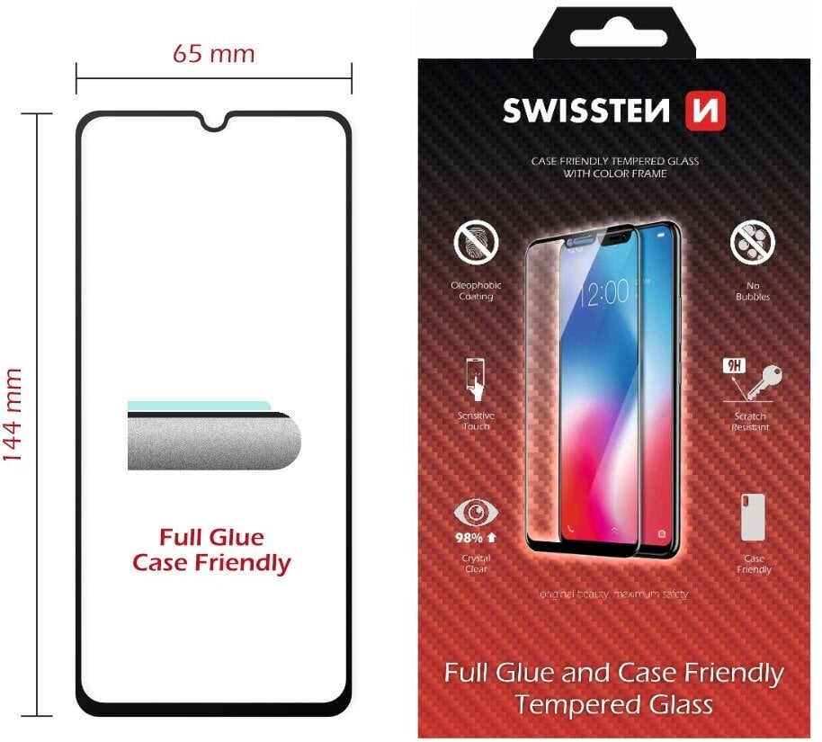 Swissten Full Face Color Frame Tempered Glass for Apple iPhone 17 Air