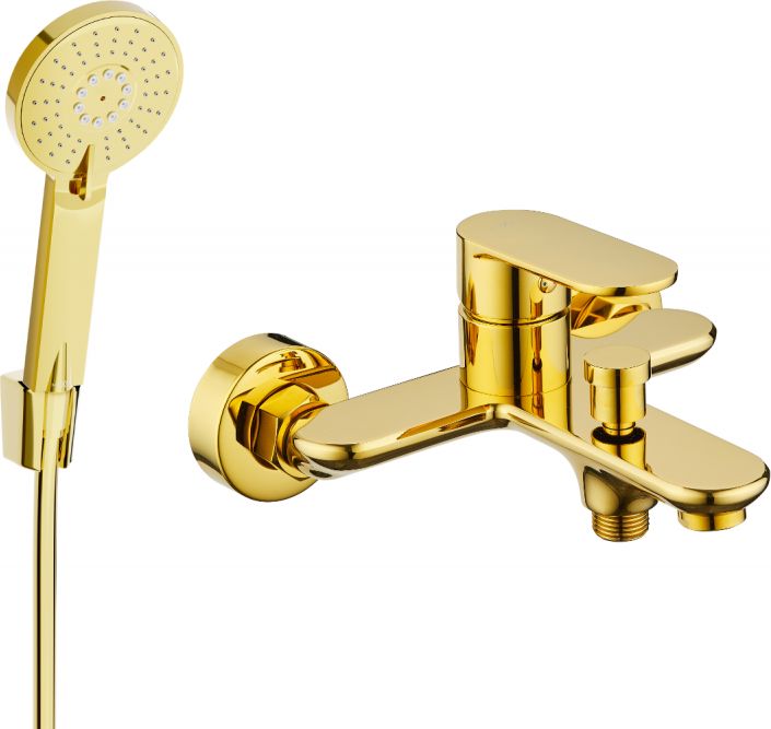 Mexen Mexen Milo R40 bateria wannowa z zestawem prysznicowym, złota - 7133R40-50