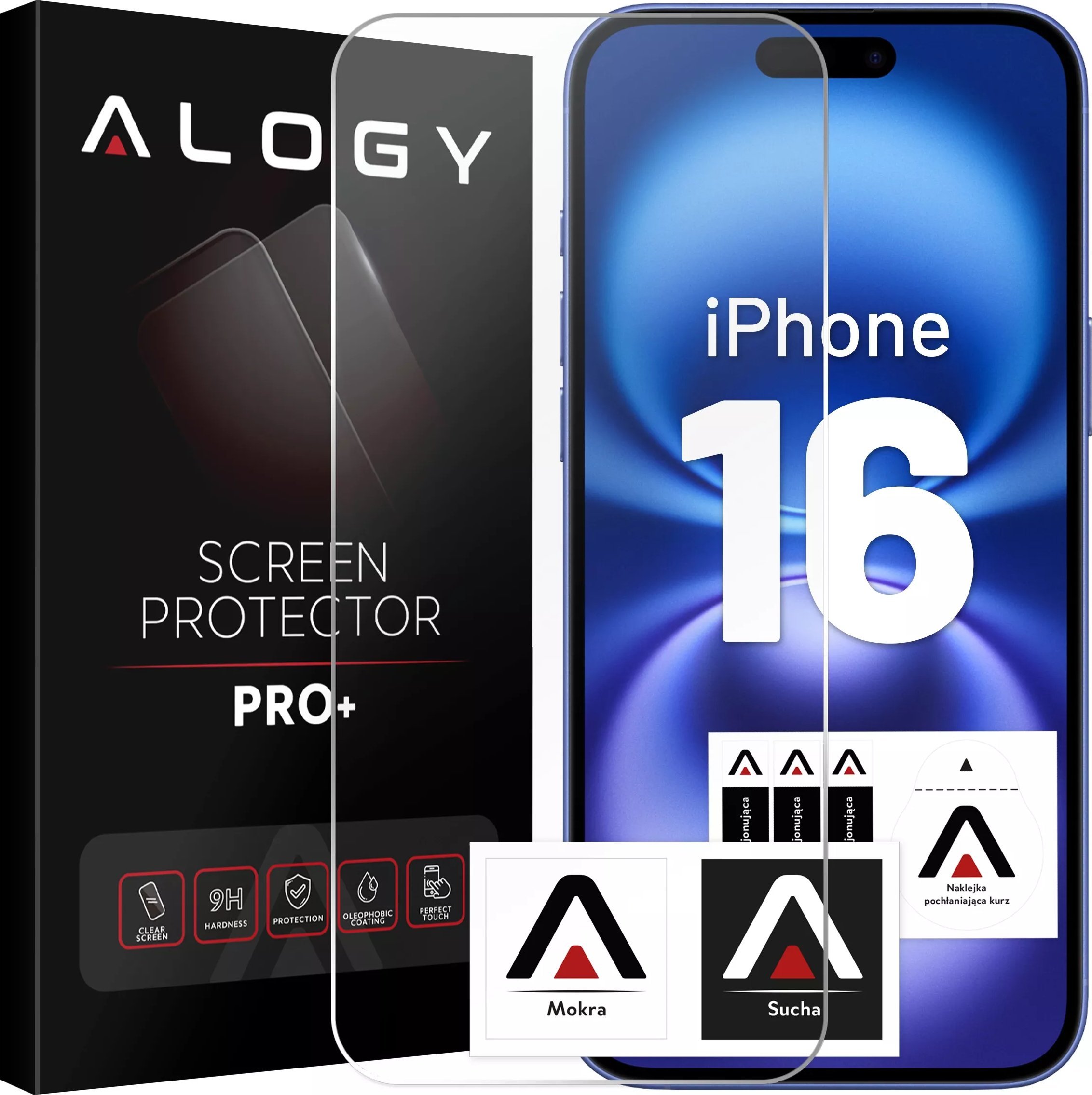Alogy Szkło hartowane do Apple iPhone 16 ochronne szkiełko na ekran 9H Alogy Heavy Pro+