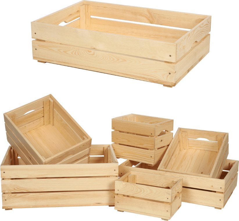 Wamar-Sosenka Drewniana Skrzynia 16,5x60x40 cm Naturalna Surowa Szlifowana Drewno sosnowe 37 litrów / Wamar-Sosenka