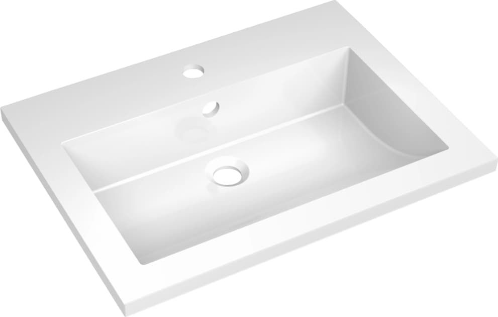 Umywalka vidaXL Granitowa umywalka, 600x450x120mm biała (142964)