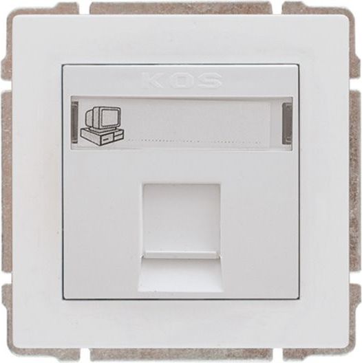 KOS Gniazdo pojedyncze KOS66 komputerowe RJ45 nieekranowane etykieta biały (660465)