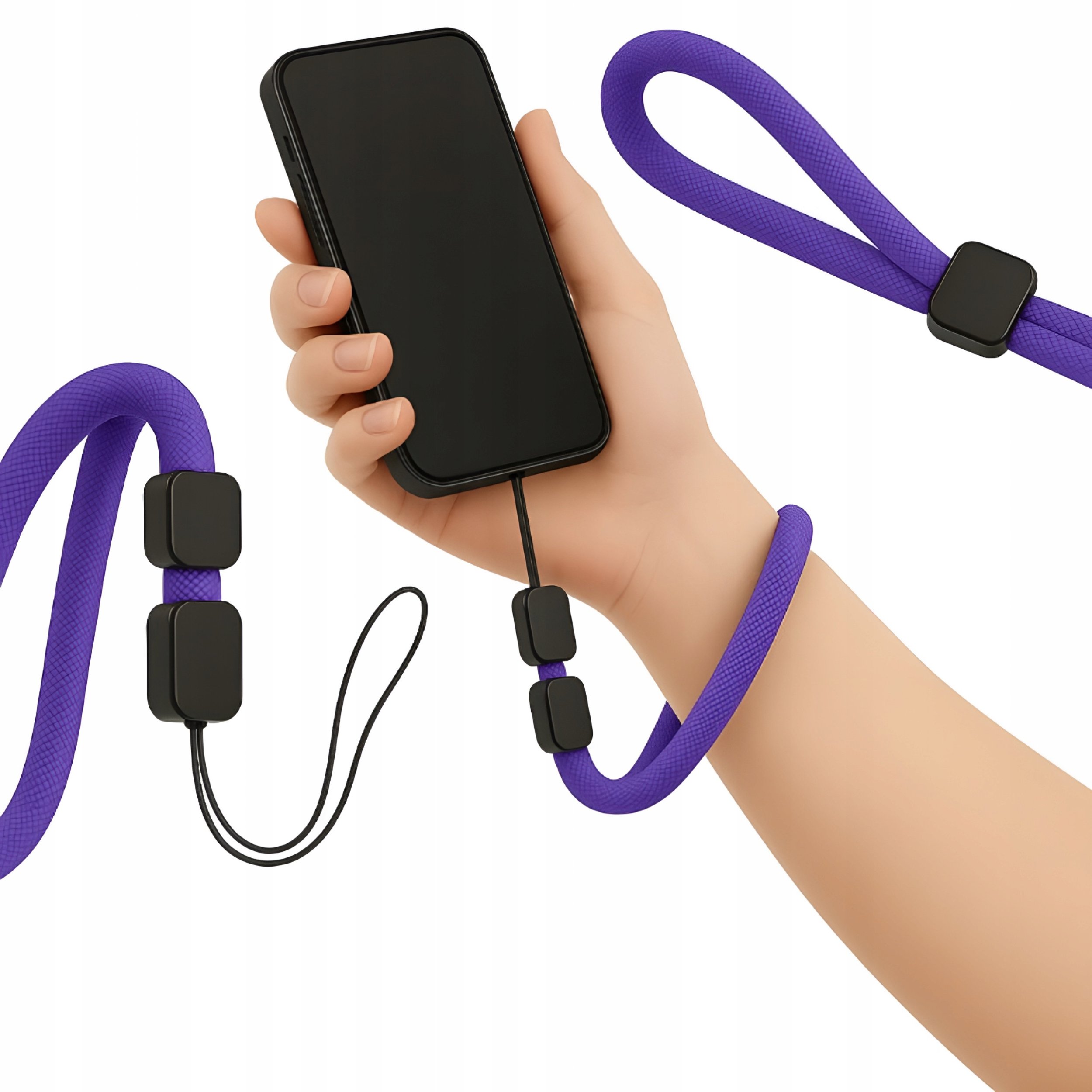 Smycz Do Telefonu Uchwyt Zawieszka Na Nadgarstek Fioletowa Uniwersalna 22cm