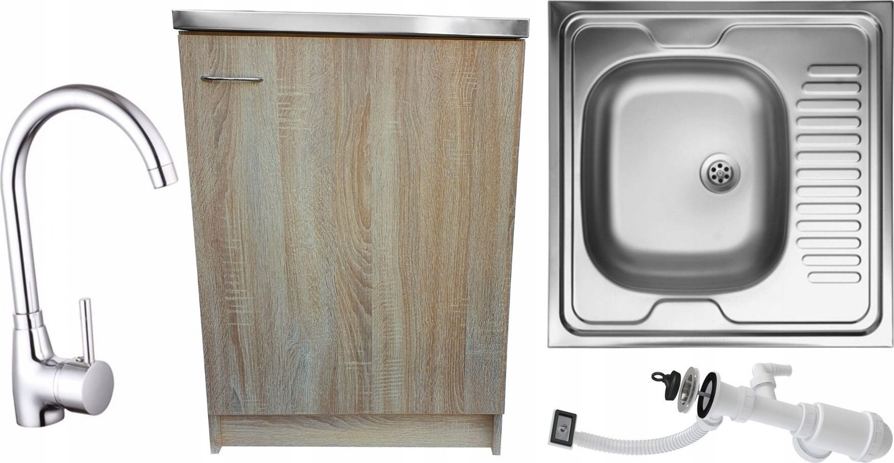 Stamar Szafka kuchenna 60 sonoma + zlew + bateria wysoka