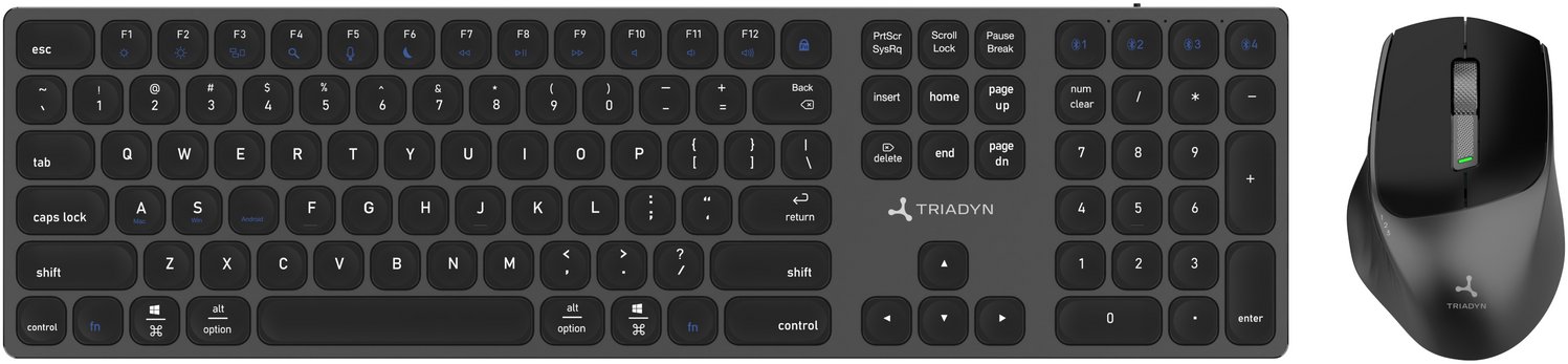 Nowy Zestaw Biurowy Premium Triadyn DESPINA Klawiatura BESTLA Aluminium i Mysz GANYMEDE PRO 1600 DPI Do Domu Biura