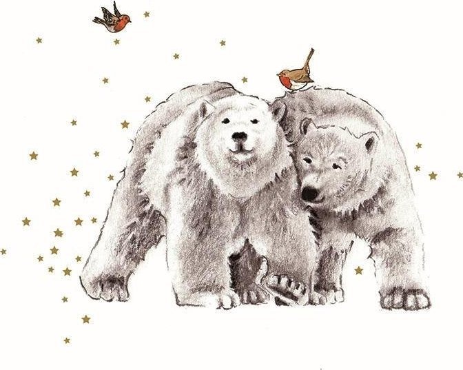 Clear Creations Karnet złocony kwadrat CL3907_BL Niedźwiadki