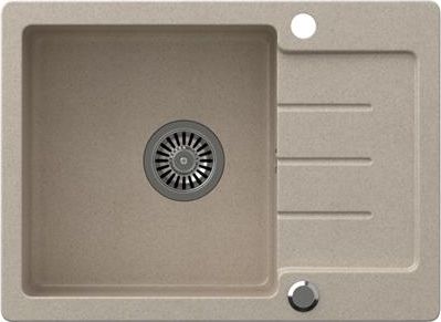 Zlewozmywak Steiner JOHNNY 116 Steingran granitowy beżowy 1-komorowy z/o (60x44x18,5), z syfonem i zaślepką stal szlachetna