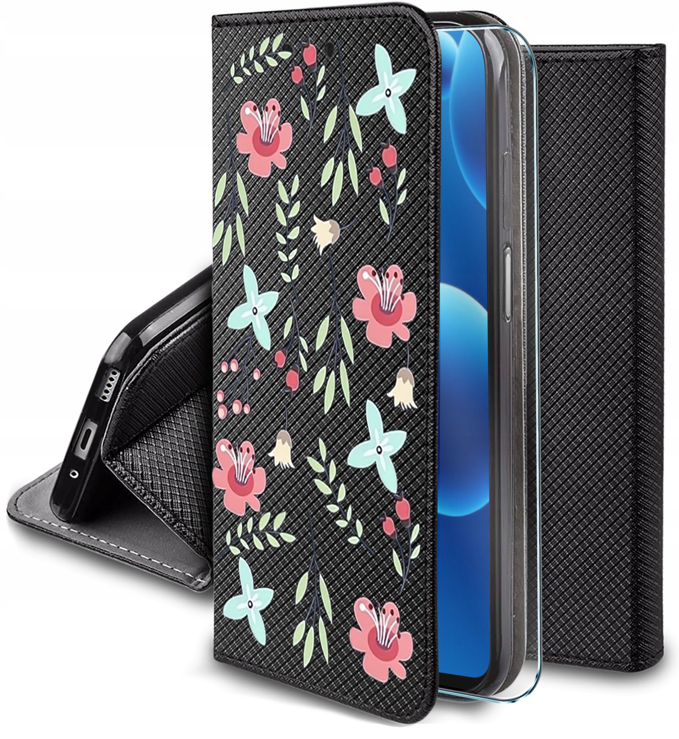 Etui do Samsung A26 5G MAGNET WZORY CASE PORTFEL + SZKŁO OCHRONNE 9H