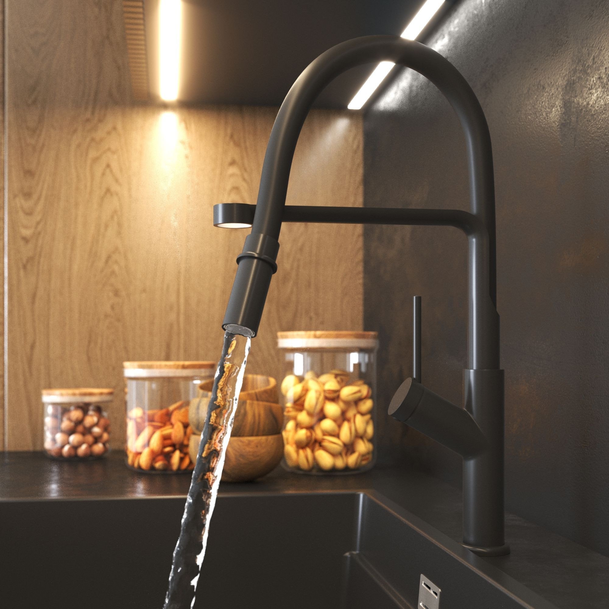 Pyramis Zlew. SIROS (47x51,5) 1B Black Edition + Bateria FLEXOS