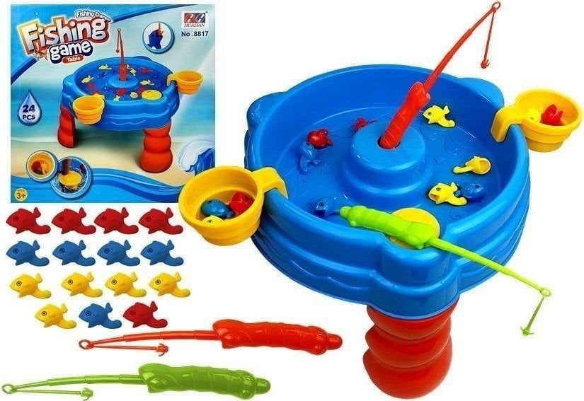 LeanToys Zestaw do Łowienia Rybek z Wędkami 15 sztuk Ryb