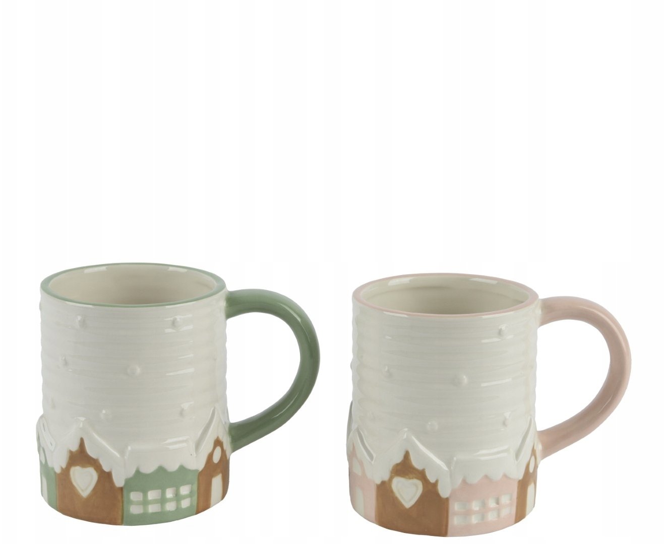 Kubek świąteczny z dolomitu pastelowy domki 350ml 1szt