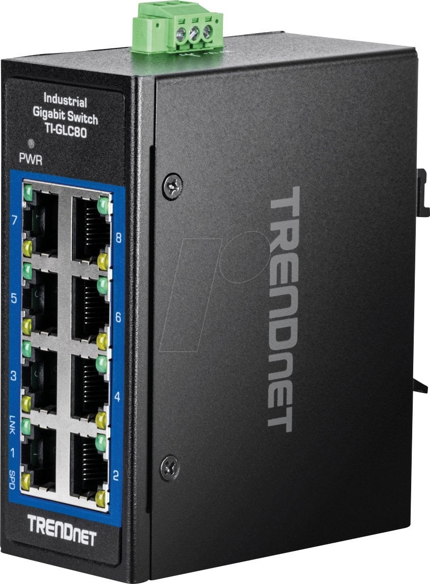 Switch TRENDnet TRENDnet 8-Port Industrial Gigabit DIN-Rail Mini Switch