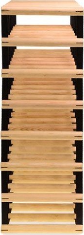 Wamar-Sosenka Regał na wino Stojak na 42 Butelki Szklane/ PET RW-8/ 6x7 Surowy Naturalny Metal + Drewno RW-8-6x7-42