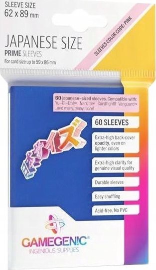 Gamegenic Gamegenic: Japanese Size Prime Sleeves (62x89 mm) 60 sztuk, Blue
