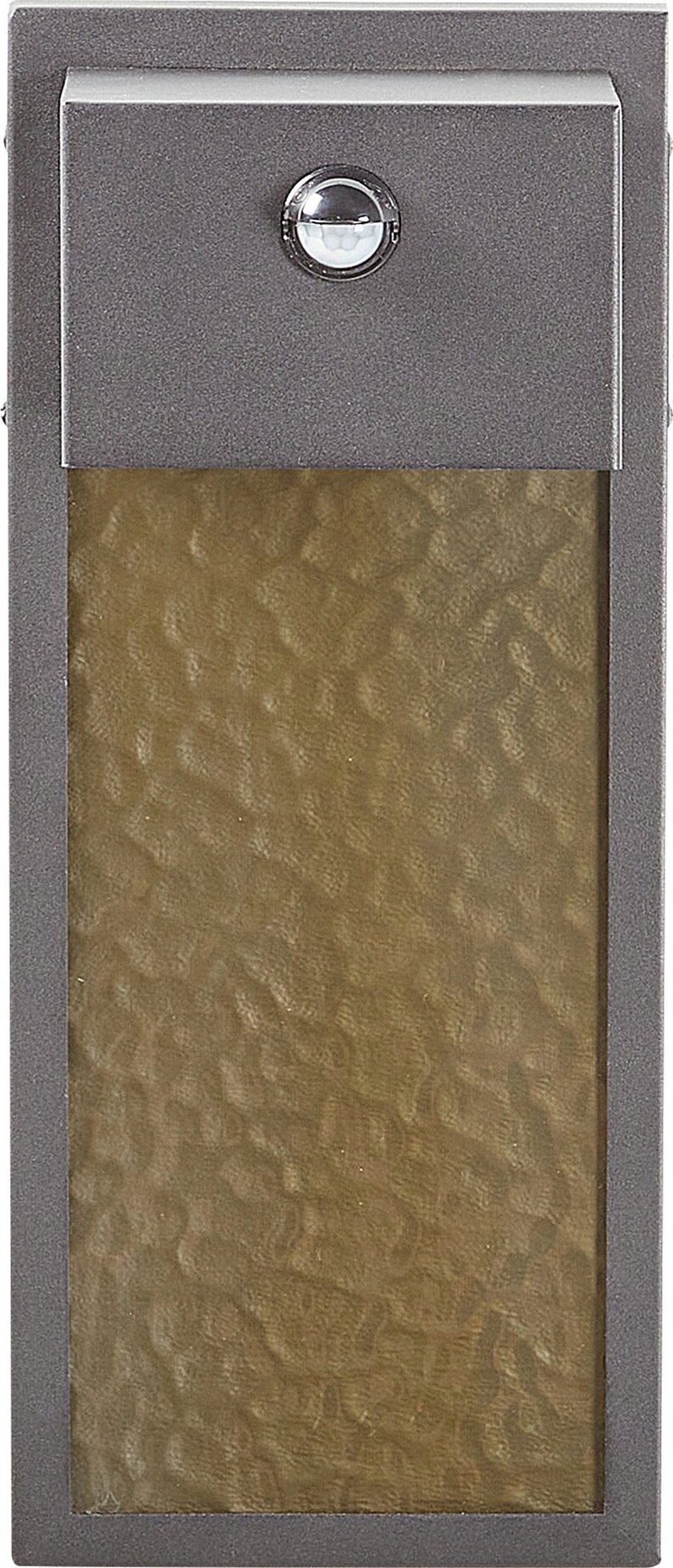 Kinkiet Beliani Lampa ścienna zewnętrzna LED z czujnikiem ruchu szara CARRON