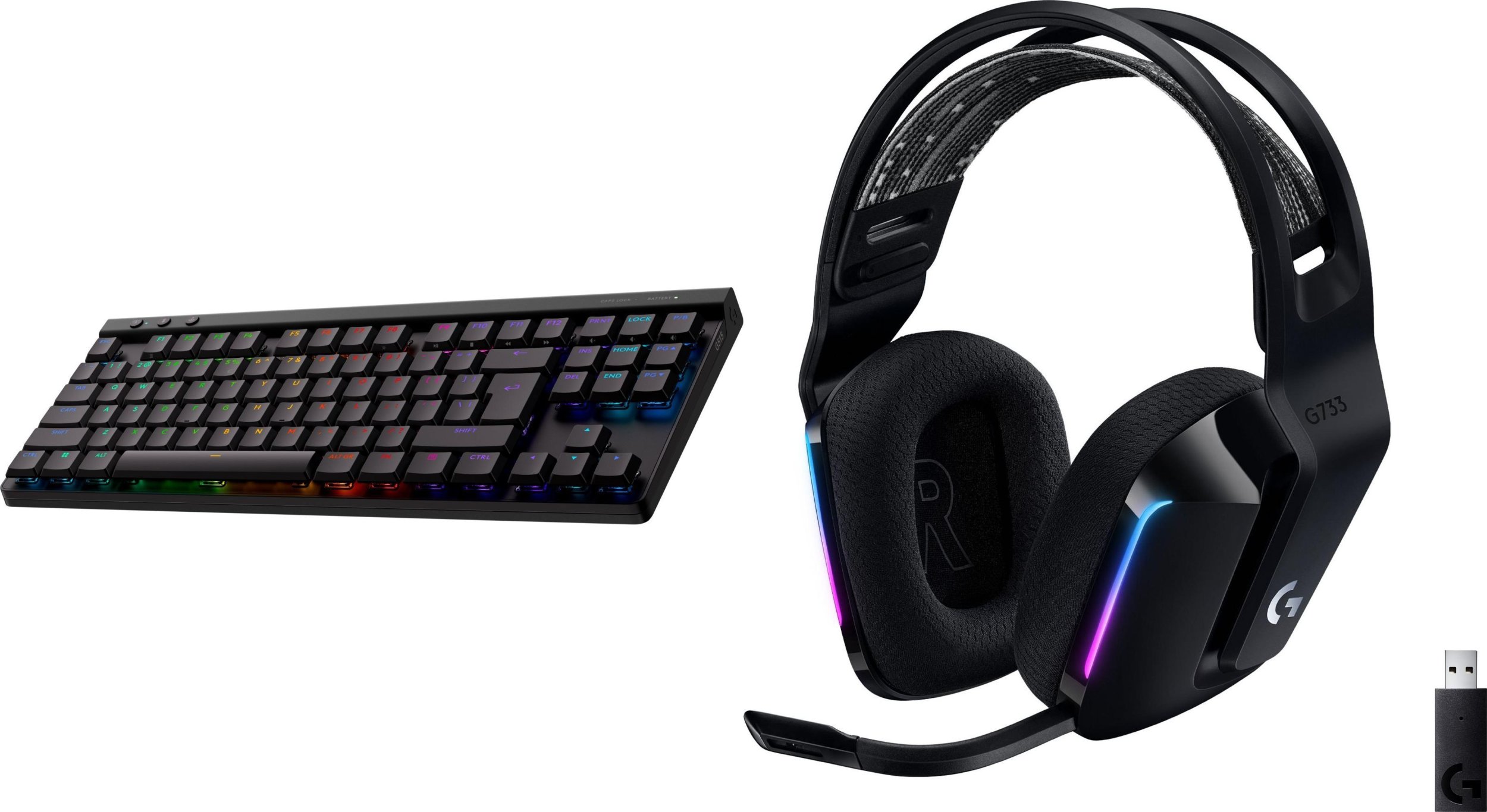 Klawiatura Logitech G515 Lightspeed TKL (920-012538) + G733 Lightspeed Czarne (981-000864)