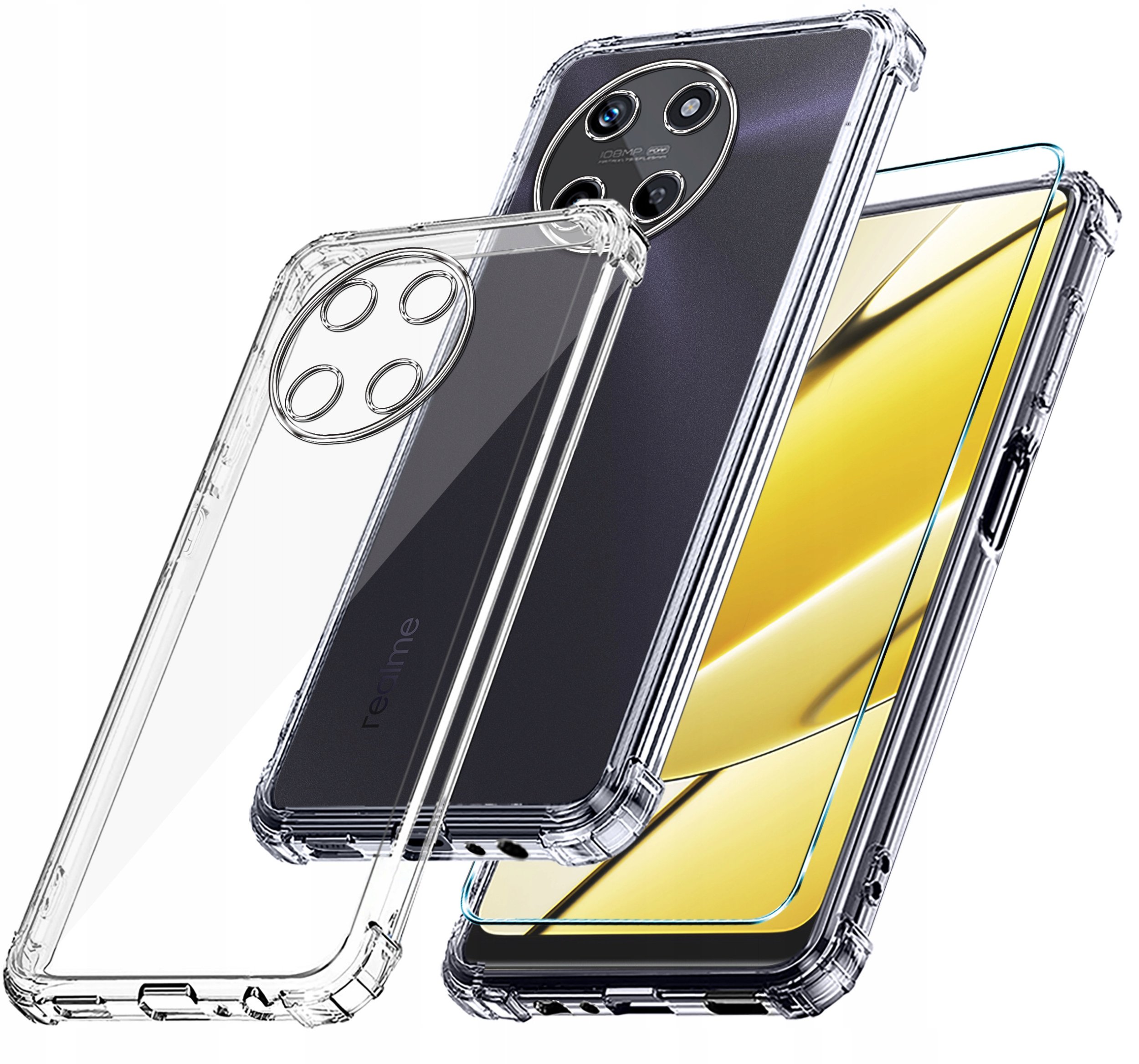 Etui do Realme 11 4G ANTI-SHOCK CLEAR CASE + Szkło OCHRONNE 9H