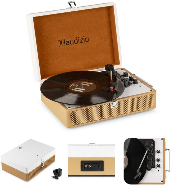 Gramofon Audizio Gramofon w walizce RP119 złoty one size