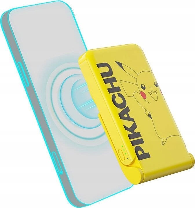 Powerbank OTL Powerbank magnetyczny OTL 5000 mAh, USB-C 15W, Pokemon Pikatchu ze stojakiem (żółty)