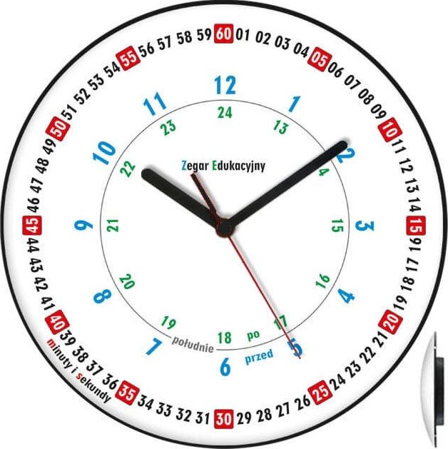 Atrix Zegar ścienny Atrix ATE2030ED BK SW Edukacyjny 30 cm