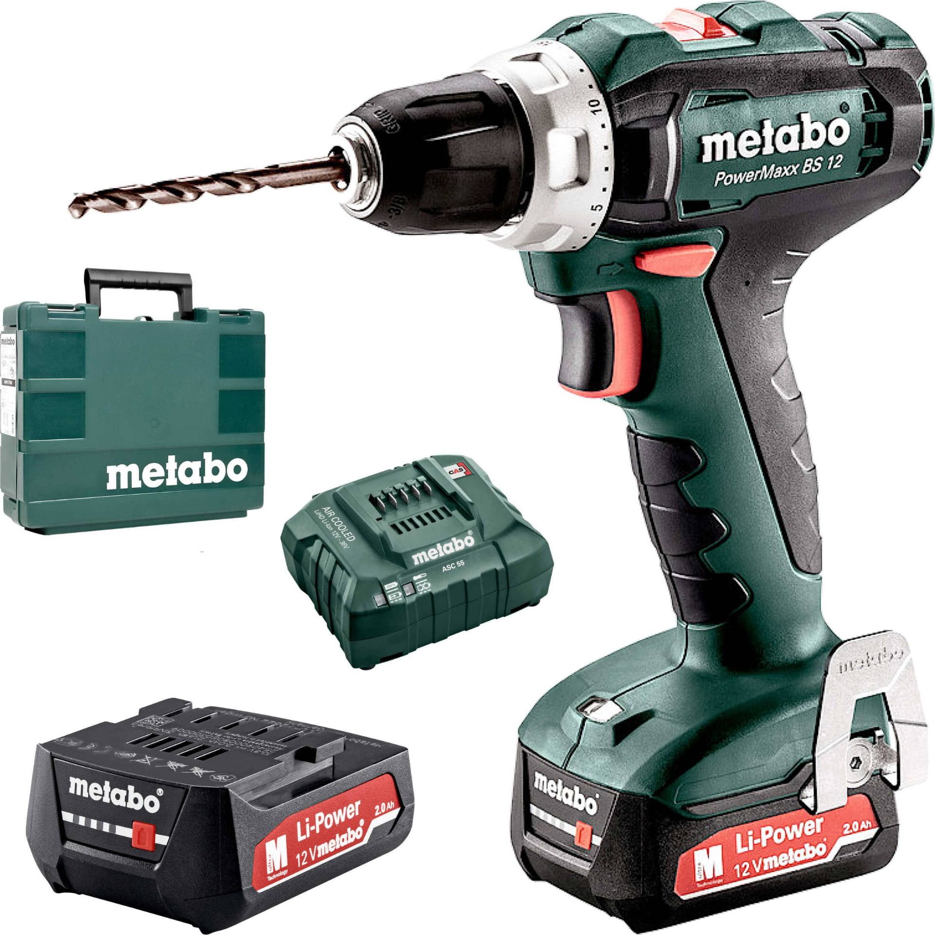 Wiertarko-wkrętarka Metabo PowerMaxx BS 12 12 V 2 x akumulator 2 Ah