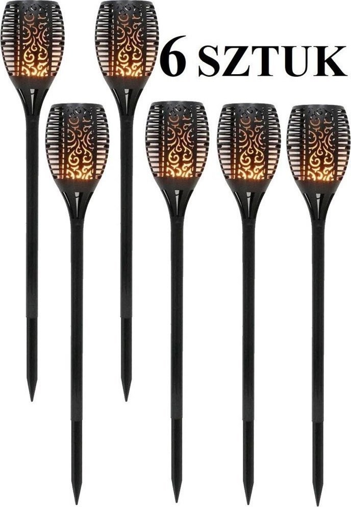 Saska Garden Lampa Ogrodowa Solarna Pochodnia Efekt Płomienia wys. 86cm, 36LED - 6szt