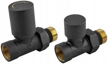 KFA zestaw grzejnikowy Komfort PRO, prosty, grafitowy 758-030-61-BL