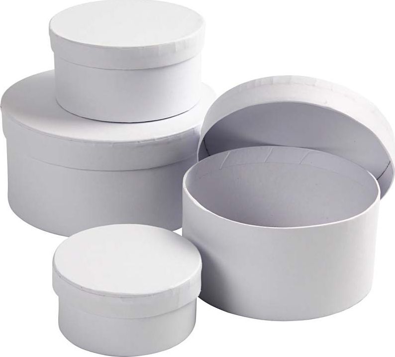 Creativ Company Pudełka Okrągłe Białe 4szt.