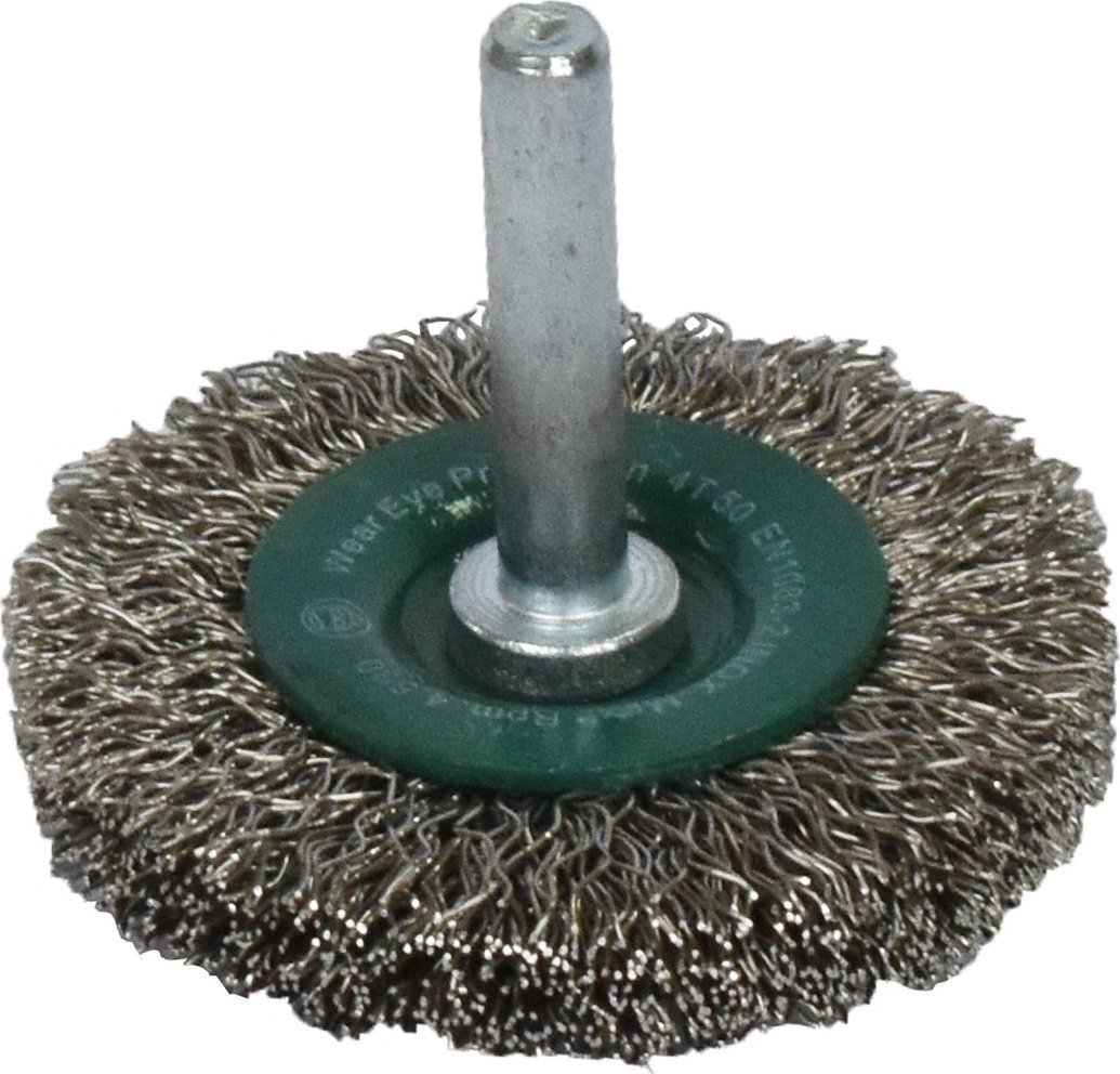 Abraboro Szczotka tarczowa 50 mm ABRABORO - drut falisty, trzpień, INOX