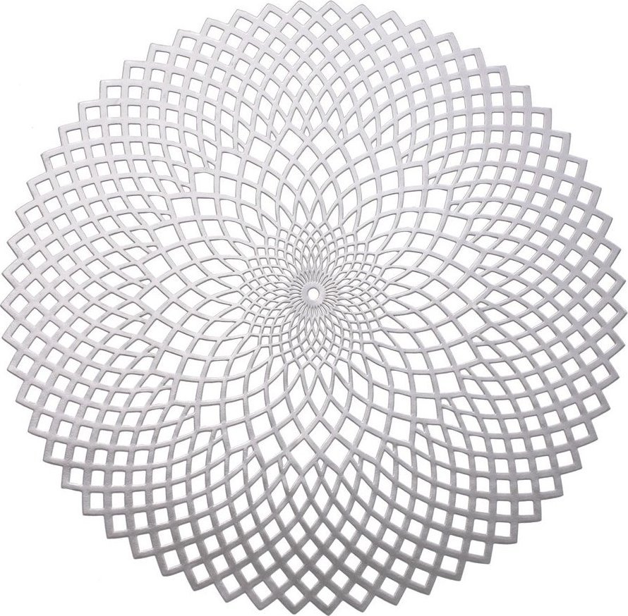 Dajar Mata na stół okrągła 38 cm Glamour ażurowa srebrna