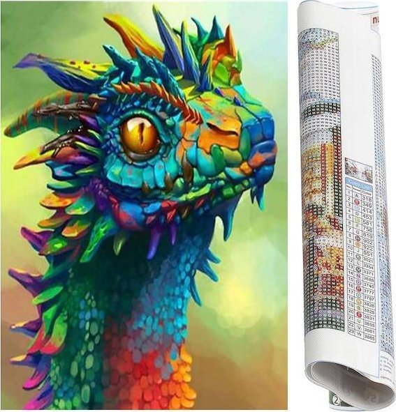 Springos Haft diamentowy smok mozaika diamentowa 40x30 cm UNIWERSALNY