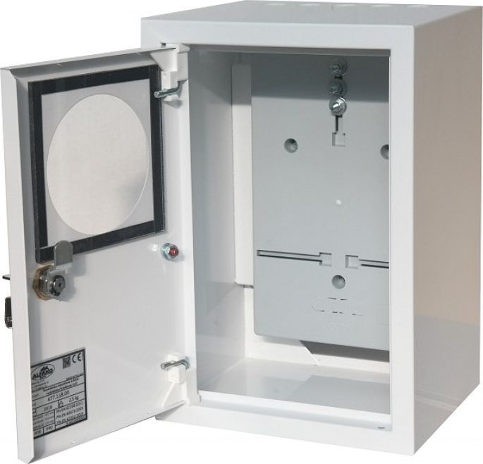 Alfako Rozdzielnica natynkowa licznikowa 1x1F zamek okienko RAL 9003A-RZ18