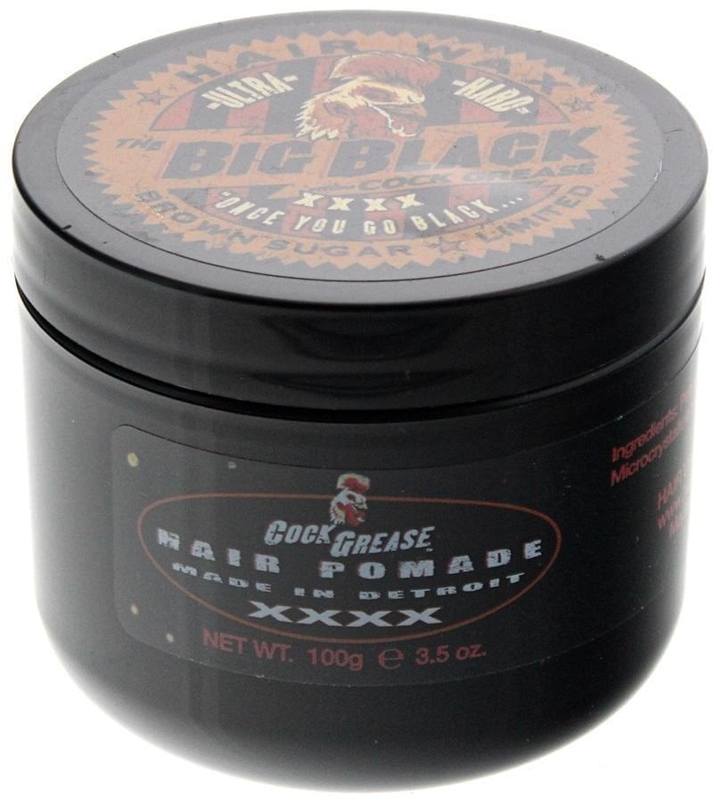 Cock Grease, Ultra Hard The Big Black XXXX, Hair Styling Pomade, For Definition & Texture, Strong Hold, 100 g For Men