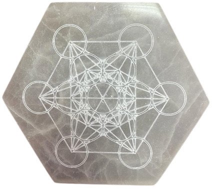 Płytka Selenitowa Duża - Sześciokąt