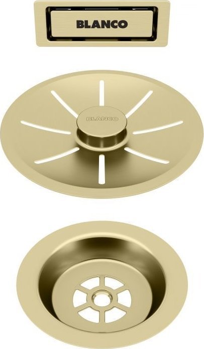 Blanco BLANCO Zestaw elementów stalowych w kolorze satin gold, do armatury przelewowo-odpływowej InFino, do jednej komory Użyj kodu 23BLA06 i płać mni