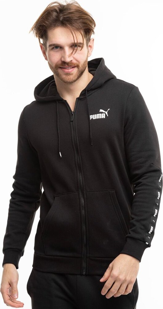 Puma Bluza męska Puma ESS Tape Full-Zip Hoodie FL czarna 670270 01 S
