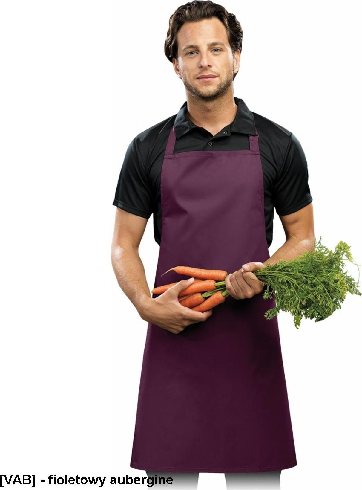 R.E.I.S. FPB-KL - fartuch z regulacą na szyi - fioletowy aubergine - 72x86 cm.