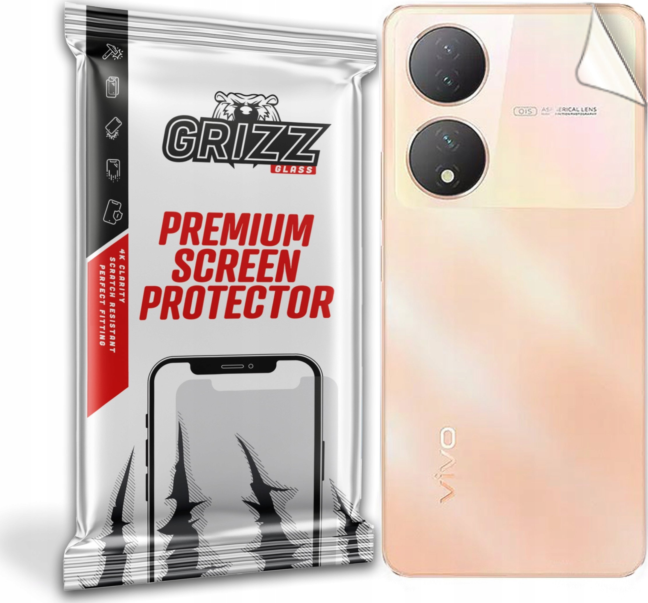 GrizzGlass Folia na tył GrizzGlass SatinSkin do Vivo Y100