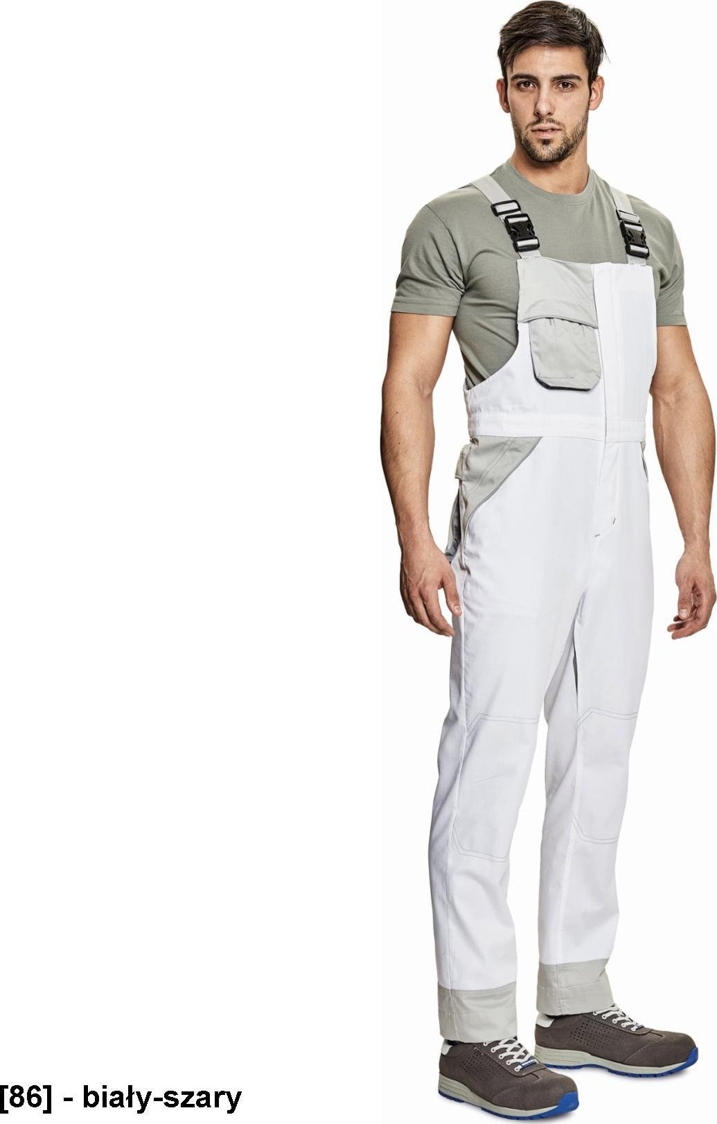 CERVA MONTROSE - ogrodniczki - biały-szary 50