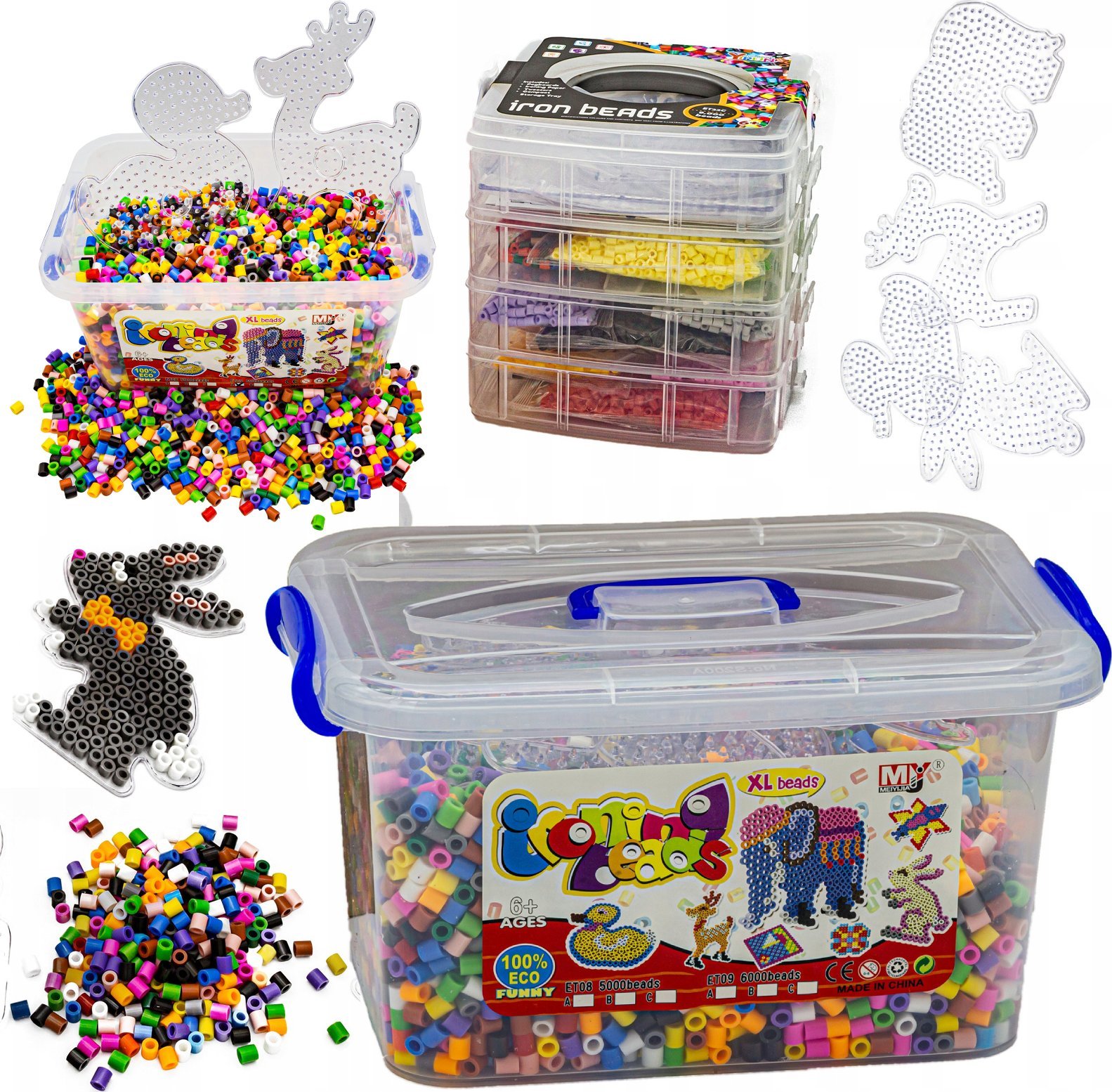 Prasowanka, Koraliki Do Prasowania, Wersja XXL, Zestaw 6000 El ,