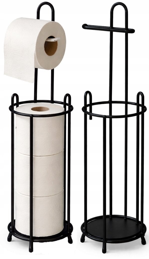 STOJAK NA PAPIER WC OKRĄGŁY CZARNY
