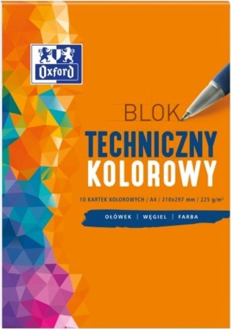 Oxford Blok techniczny A4 10k kolorowy 20szt.