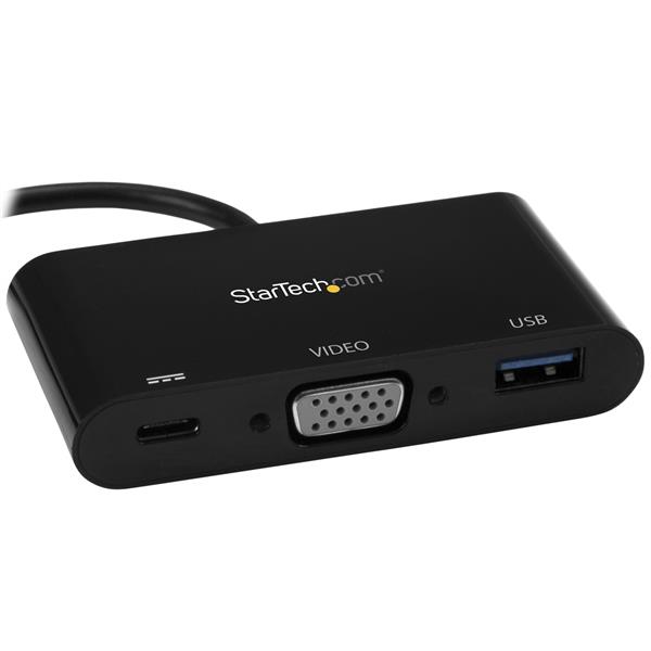 Adapter USB StarTech USB-C - VGA + USB-C + USB Czarny (CDP2VGAUACP)