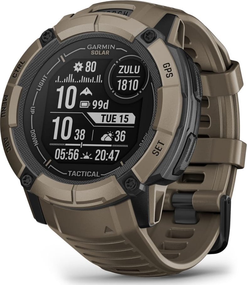 Zegarek sportowy Garmin Instinct 2X Solar Tactical Edition Brązowy (010-02805-02)