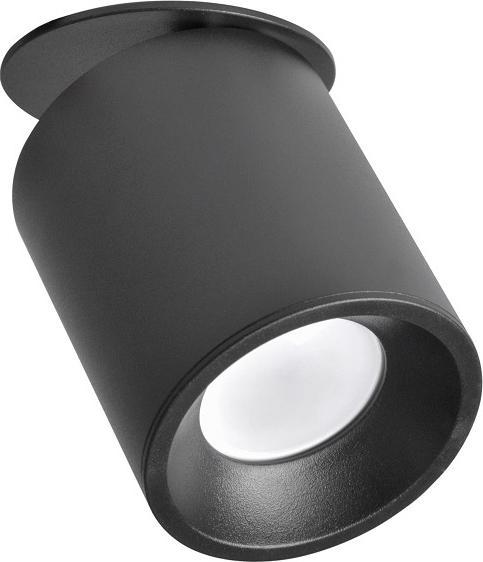 Polux Wpuszczana lampa tuba HARON 314192 ruchomy spot do biura czarny